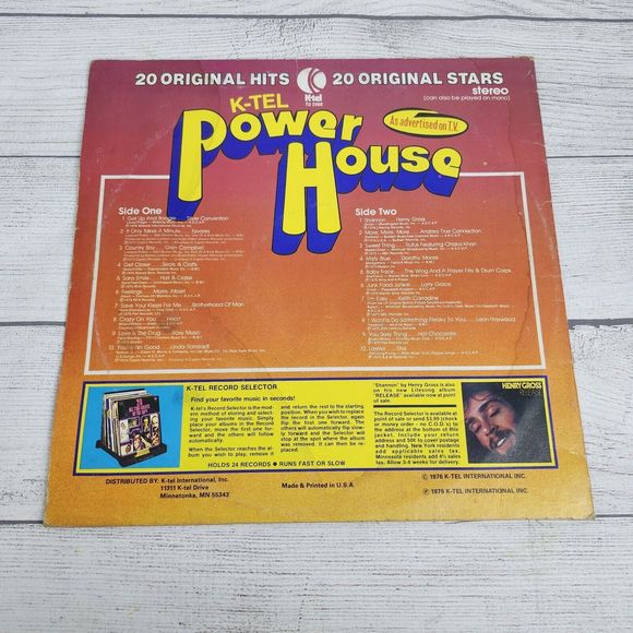 Various – Power House - 1976 - K-Tel TU 2460 Vinyl LP VG - 20 Hits - 20 Stars - Picture 2 of 11
